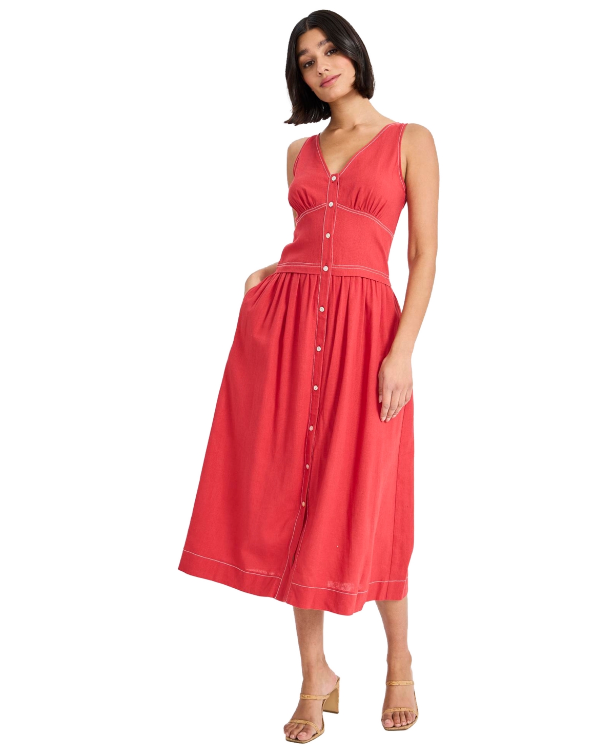 Women's Isla Lined Midi Dress - Cardinal