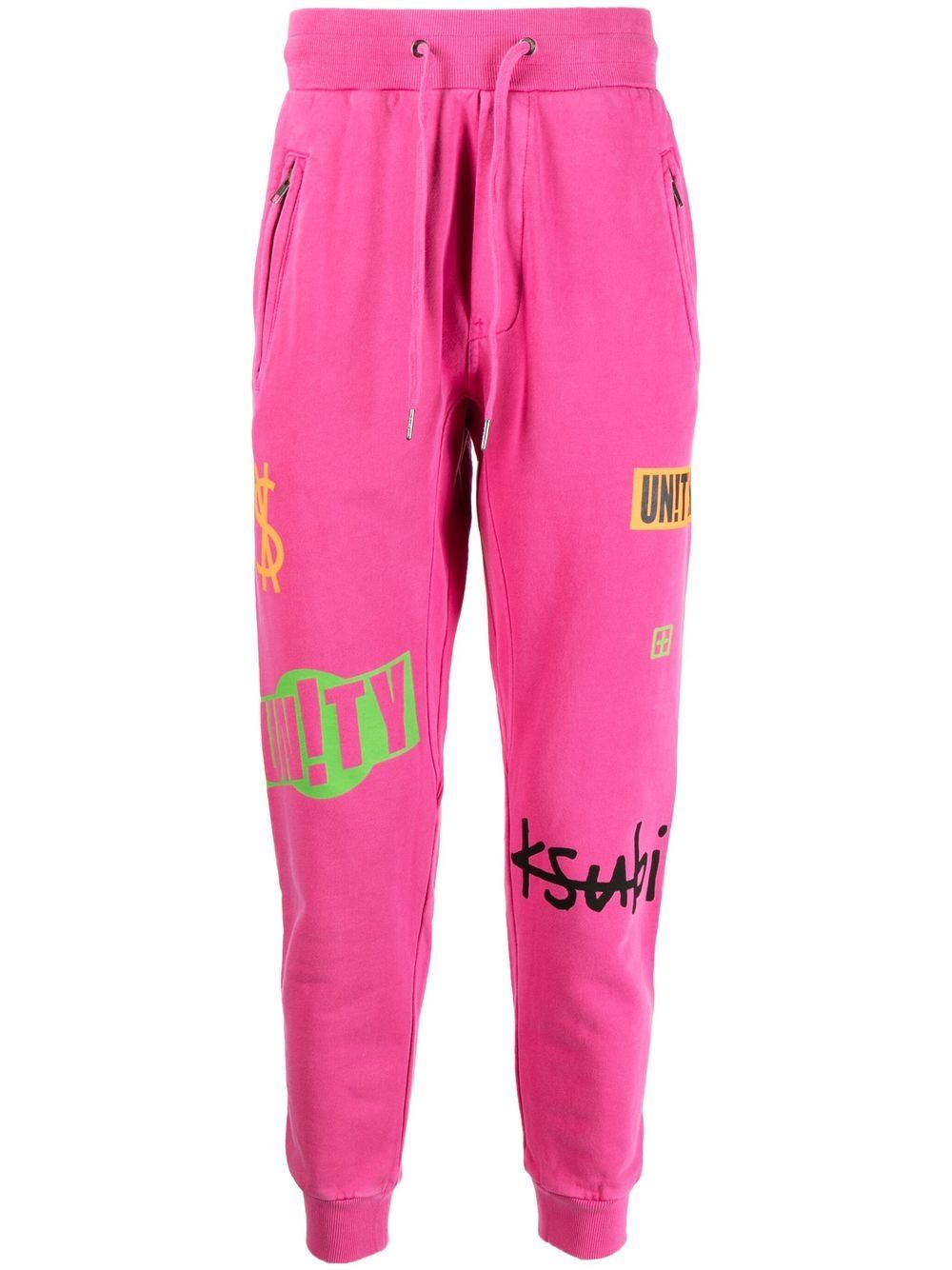 Cotton logo-print track pants - Pink