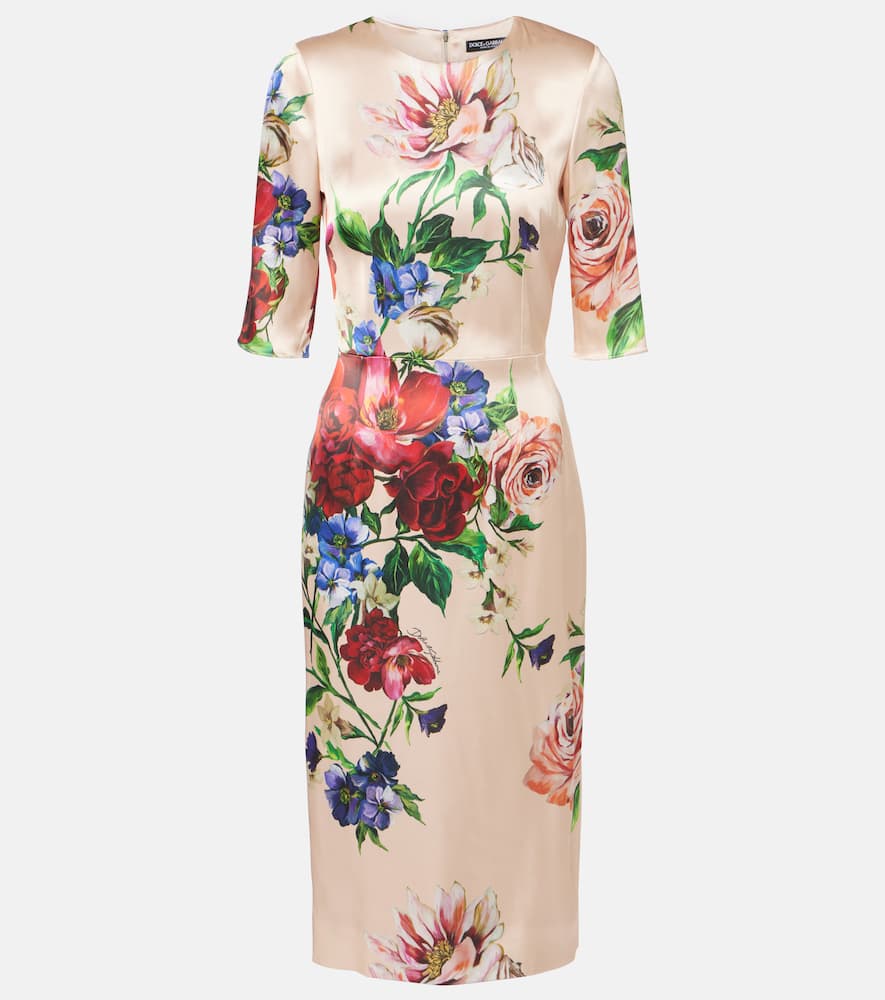 Floral satin midi dress