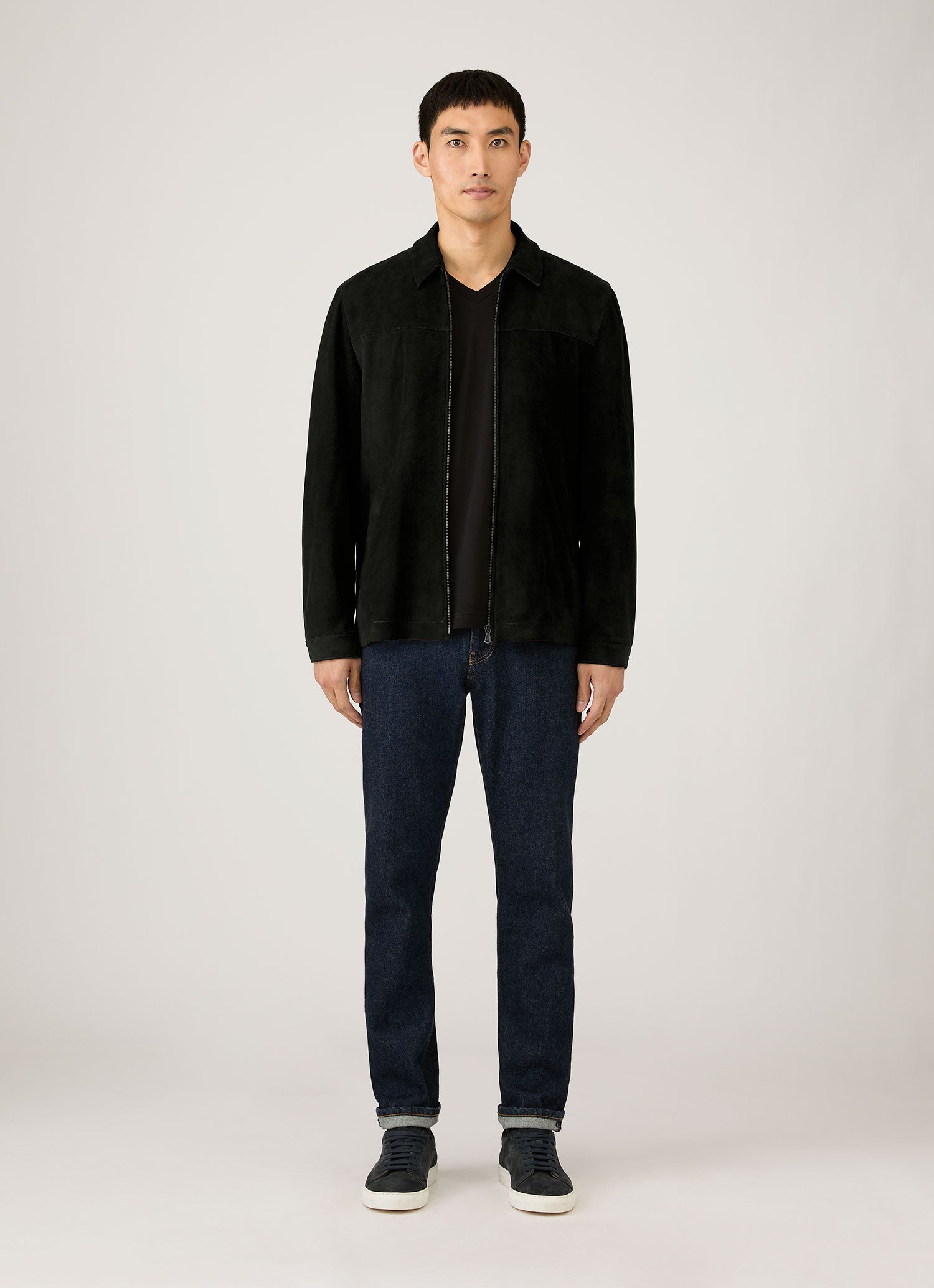 Men's Riviera Midweight V‑neck T‑shirt in Black XL