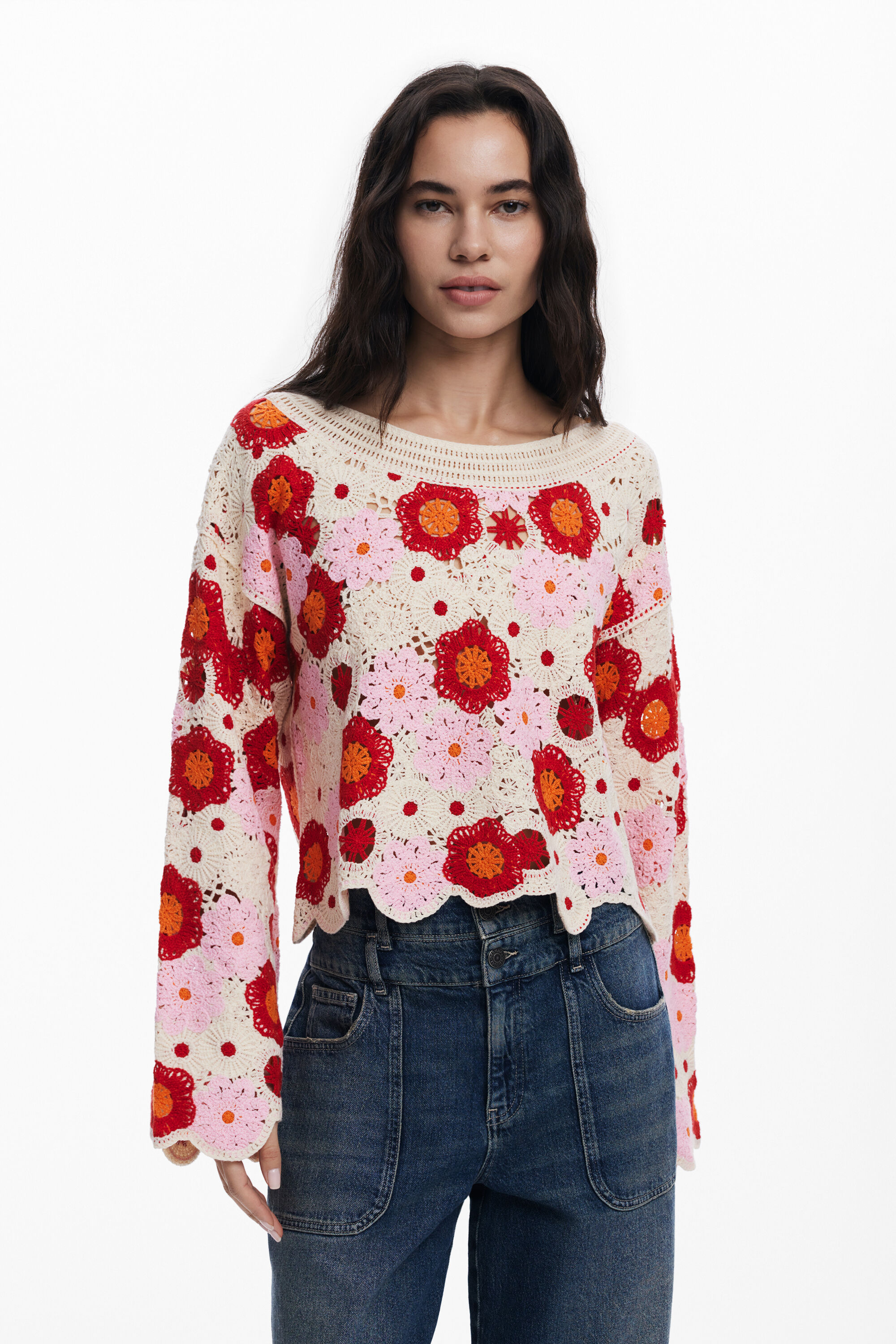 Multicolor crochet top