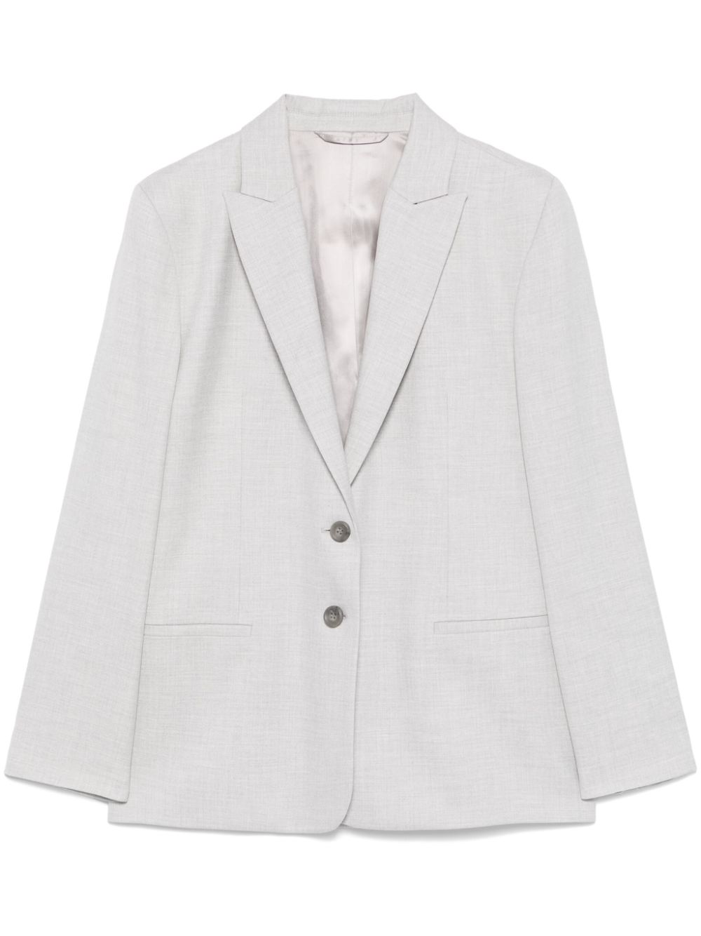 Mélange-effect flannel blazer - Grey