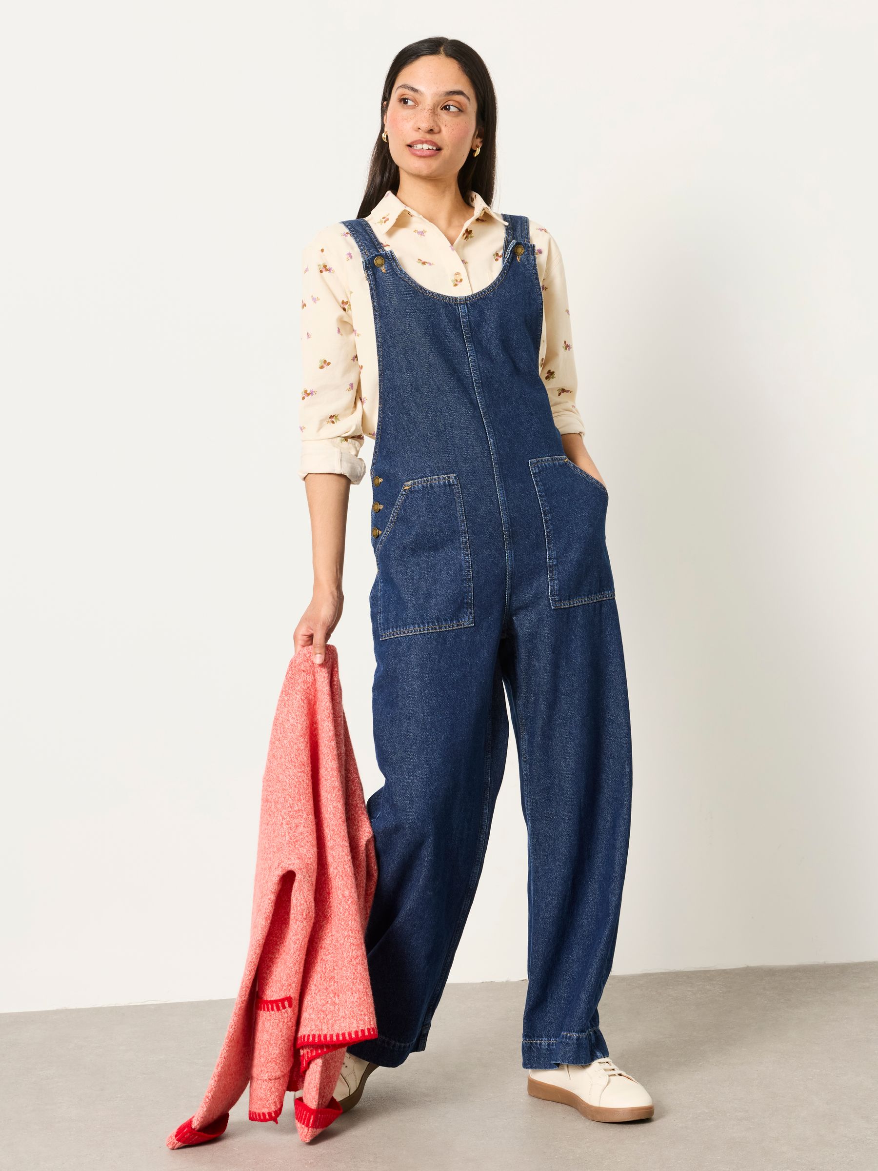 FatFace Raffles Blue Denim Wide Leg Dungaree