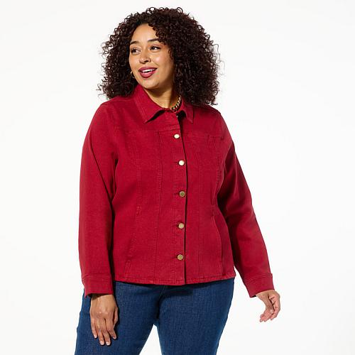 Starlight Stretch Denim Seamed Jacket - Blue