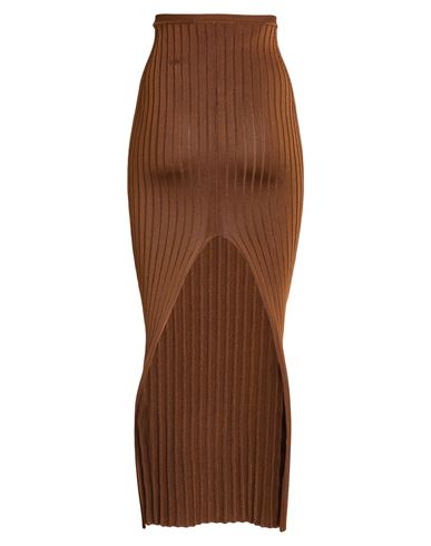 Woman Maxi skirt Brown Size 4 Viscose, Polyamide, Elastane