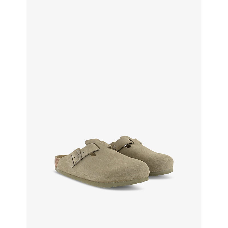 Mens Faded Khaki Boston Suede Clogs