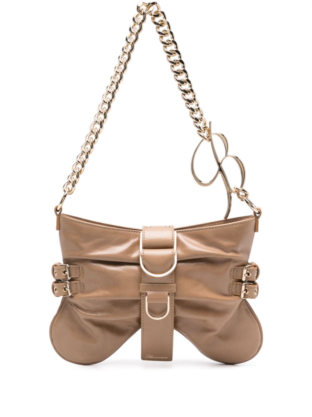 Medium Butterfly leather shoulder bag - Neutrals