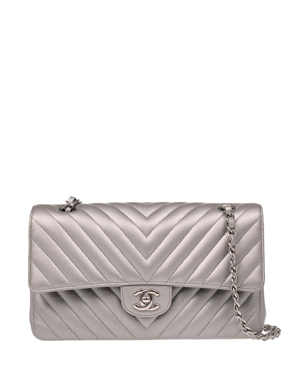 CHANEL Pre-Owned 2016 medium Classic Double Flap shoulder bag - Silver