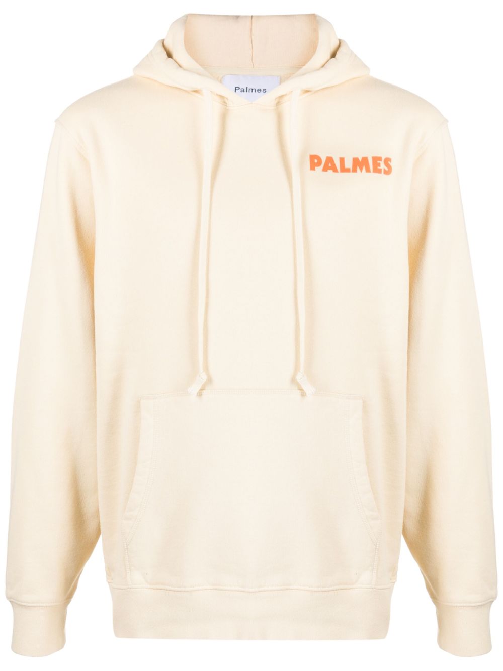 Logo-Print Organic Cotton Hoodie — Cream