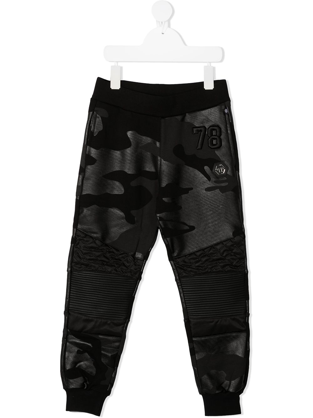 Camouflage print track trouser - Black