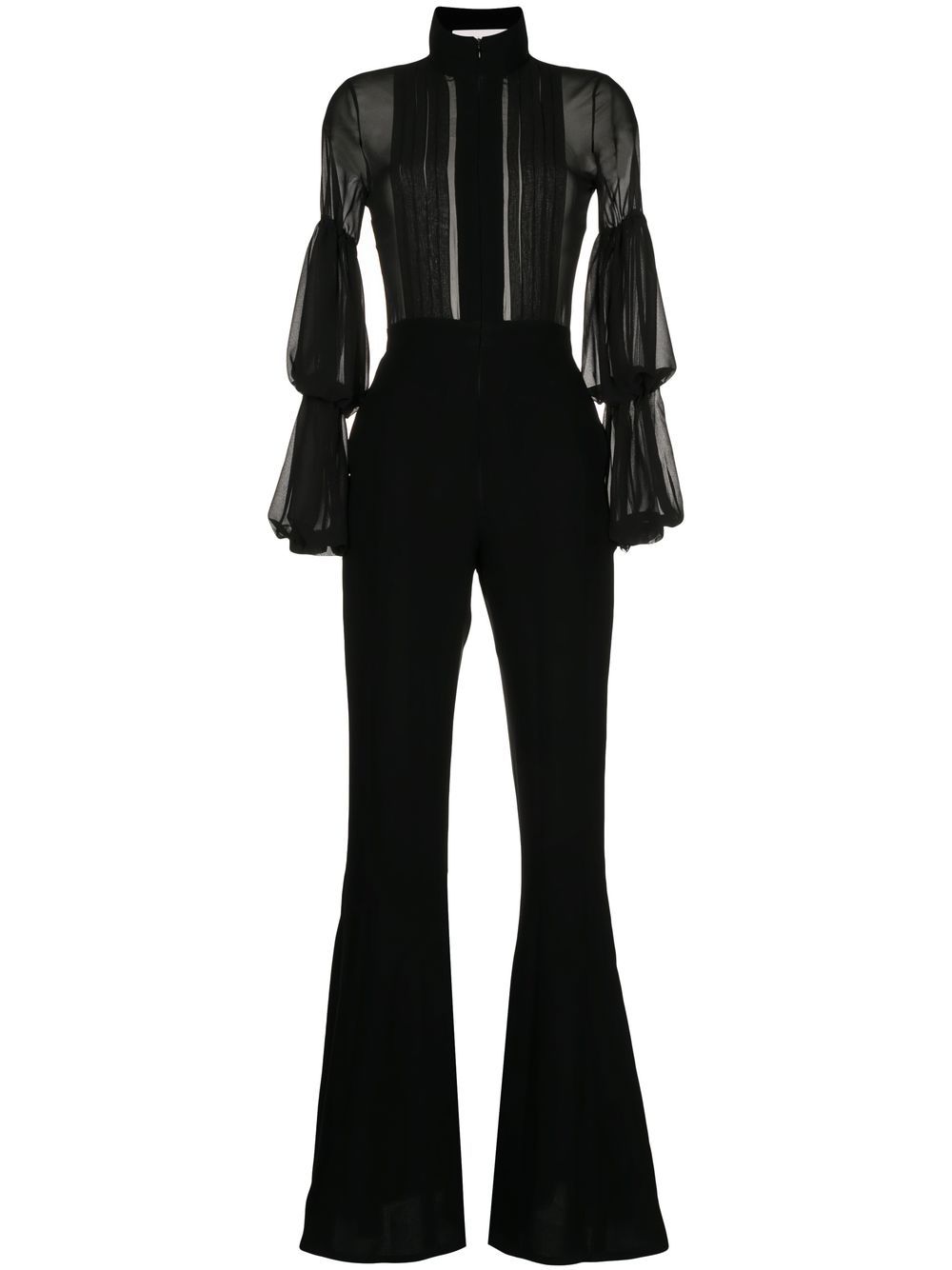 Draped-sleeve jumpsuit - Black