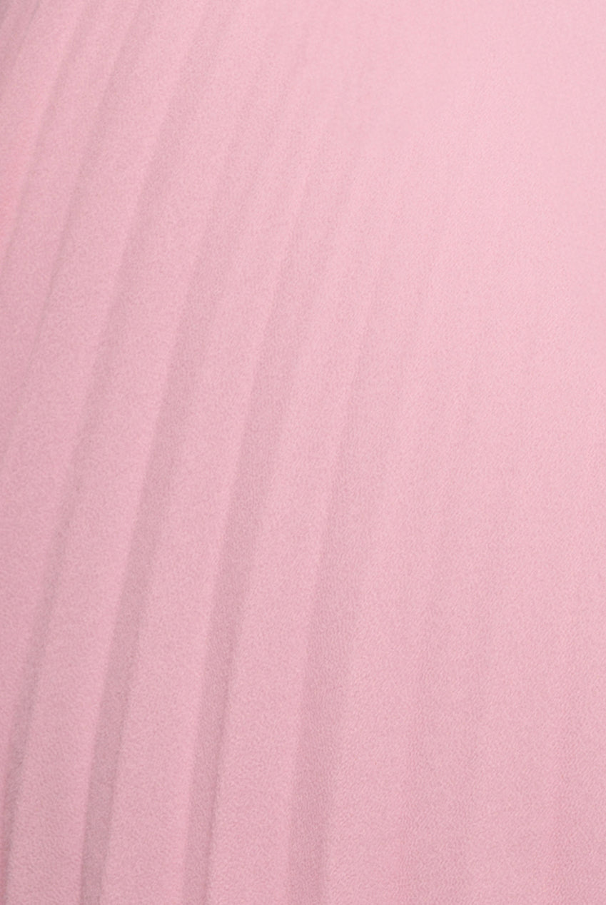 Goddiva Crochet & Pleated Top Midi Dress - Blush Pink