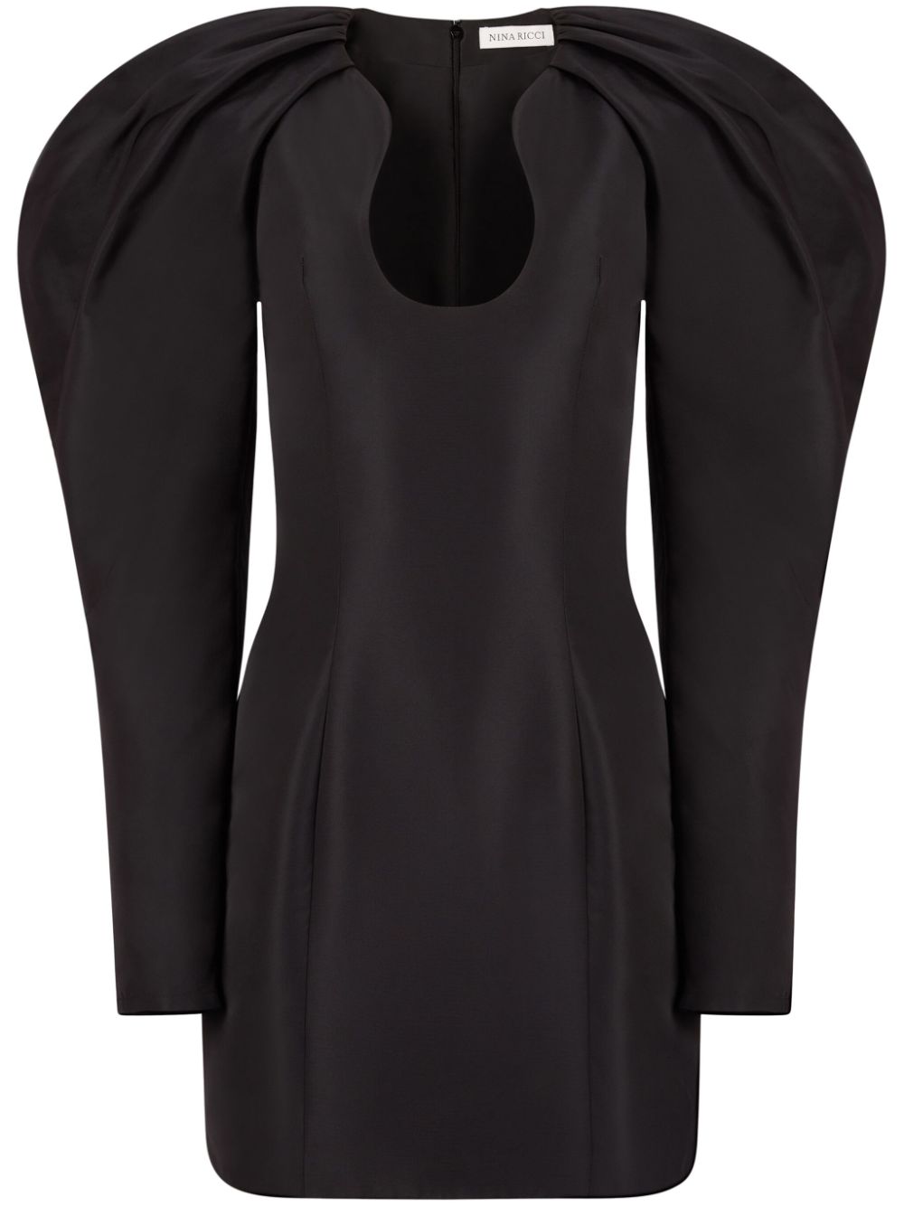 Puff-shoulder mini dress - Black