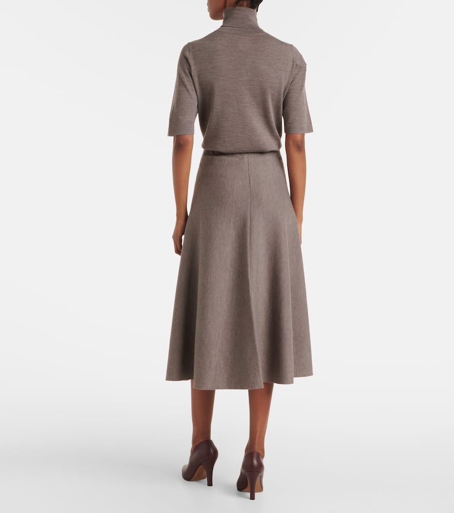 Virgin wool midi skirt