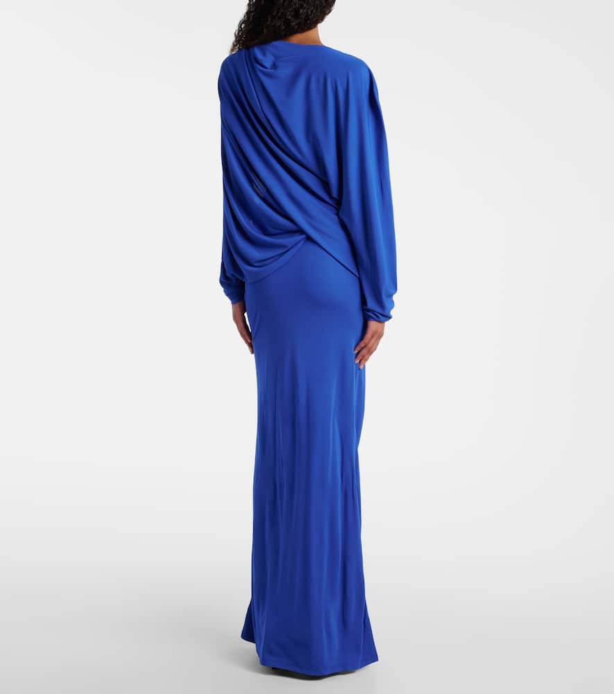 Encased Nature draped jersey gown