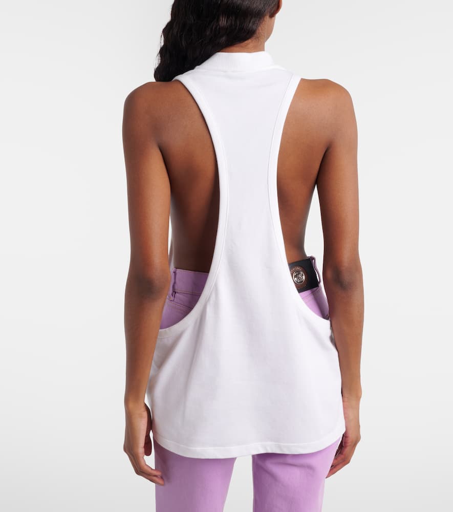 Cotton-blend jersey tank top