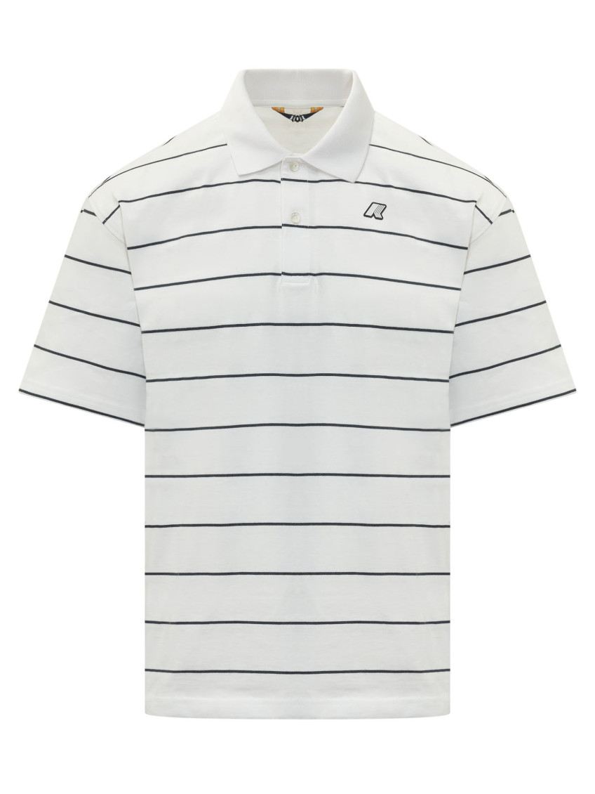 White Striped Shirt Collar Polo