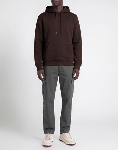 Man Sweatshirt Dark brown Size S Cotton, Polyester
