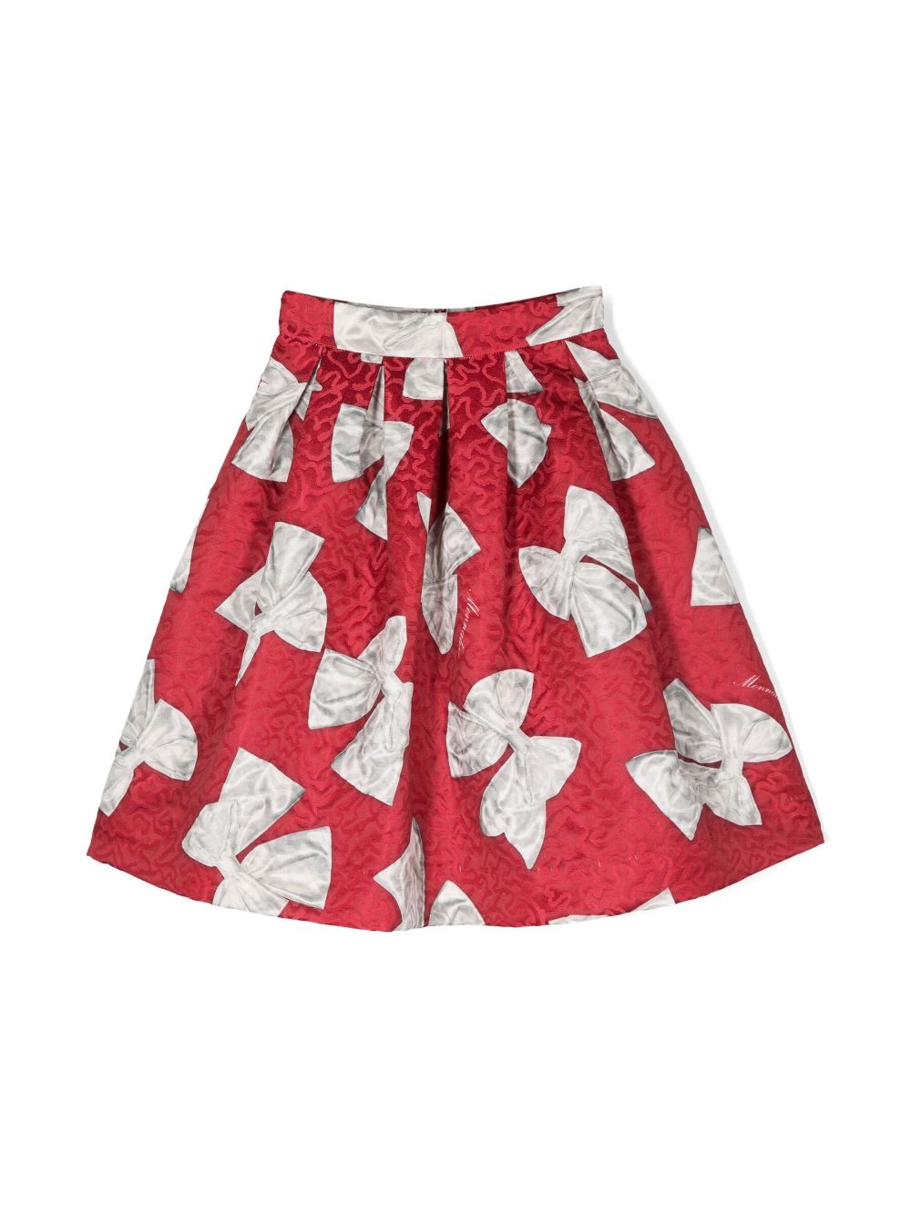 Bow-print flared skirt - Black