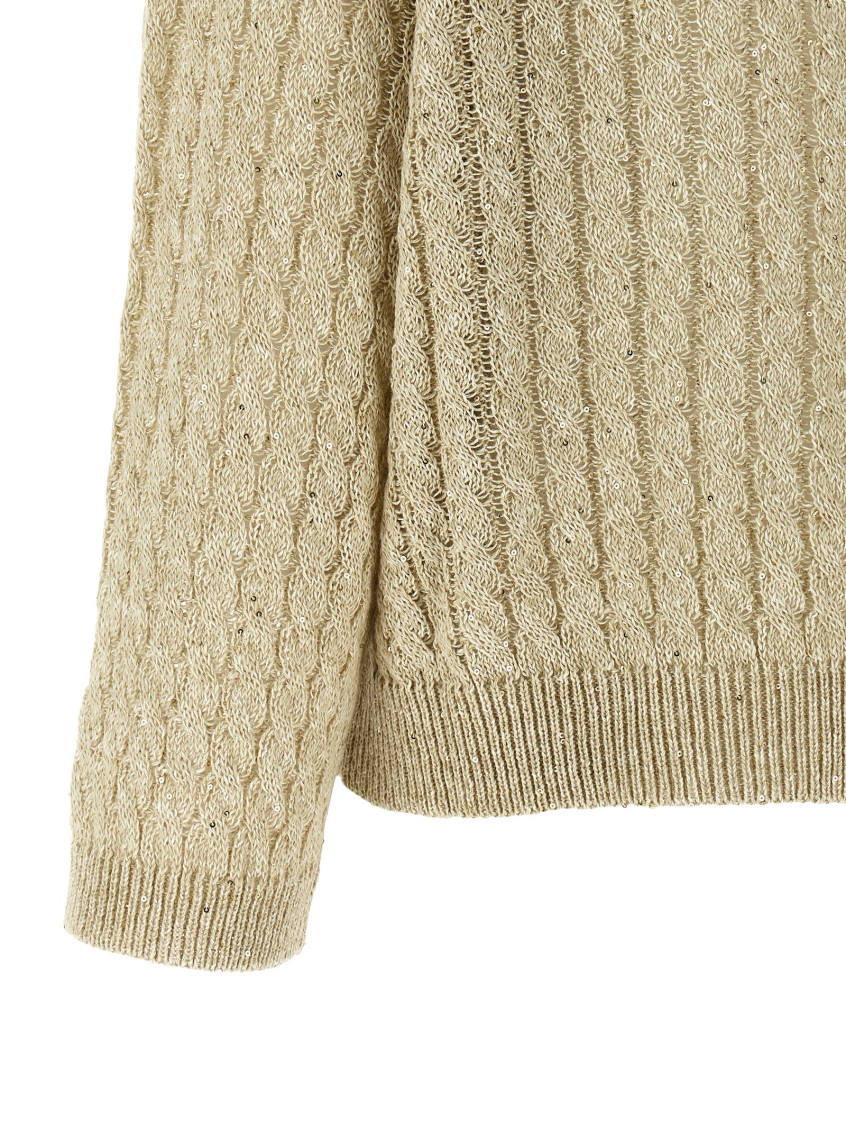 Brunello Cucinelli - cable knit crew neck sweater long sleeve