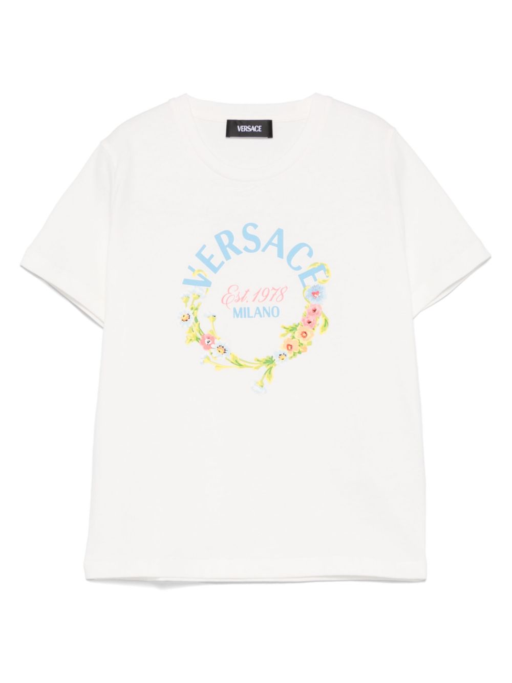 Versace-Milano-print T-shirt - White