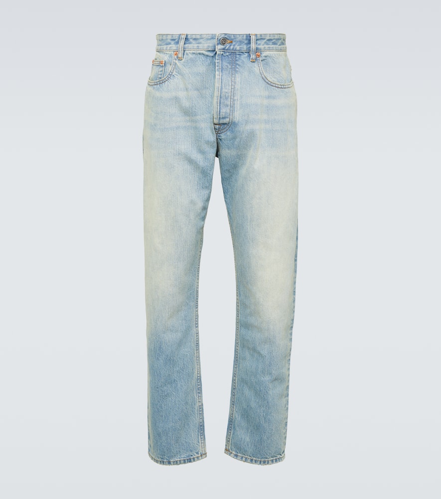 Mid-rise straight jeans