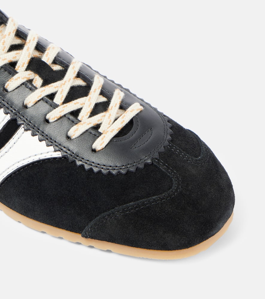 Leather and suede sneakers