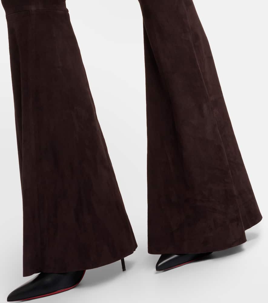 Cherilyn high-rise suede flared pants