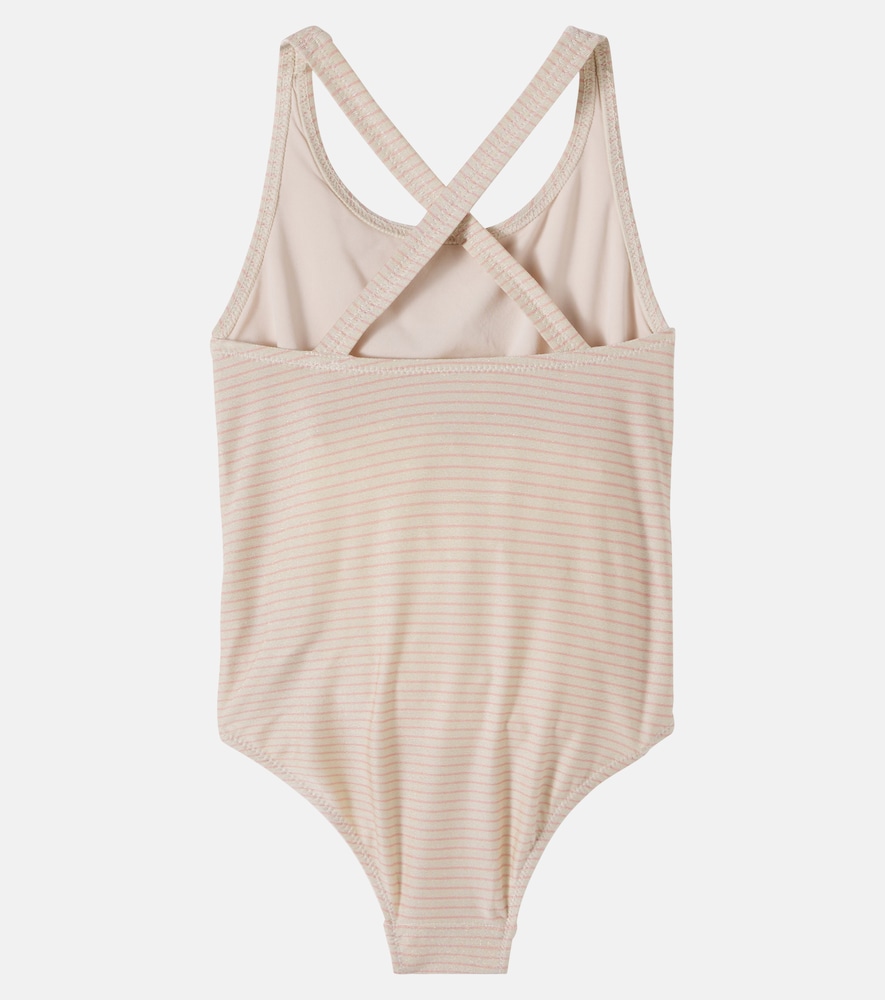 Konges Sløjd Jade sequined striped swimsuit