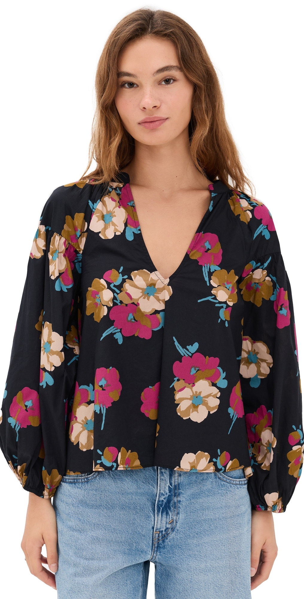 Anfa Shirred Top Floating Floral