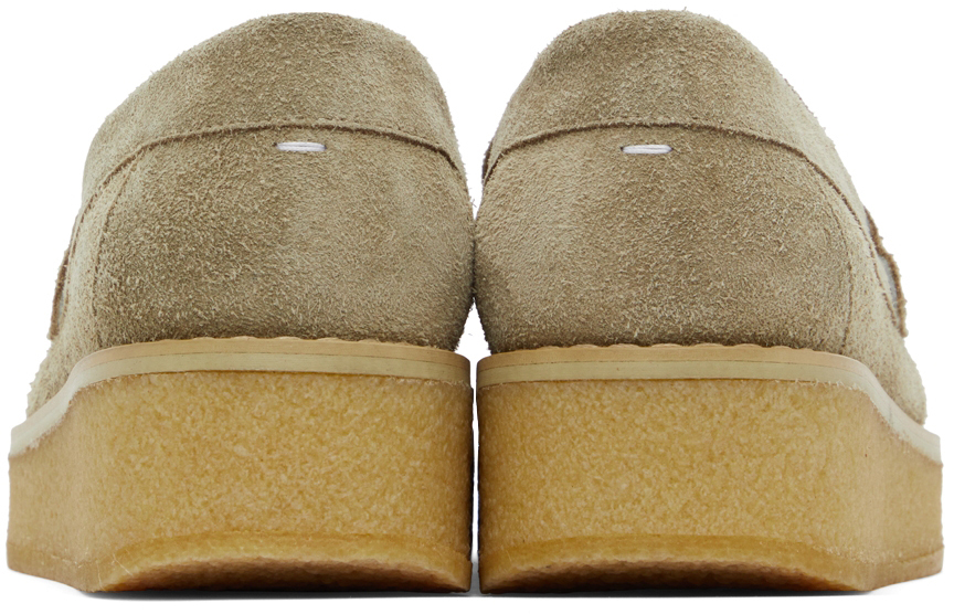 Green suede loafers