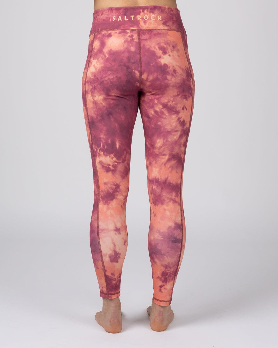 Saltrock Chakra Womens Tie Dye Leggings in Dark Pink