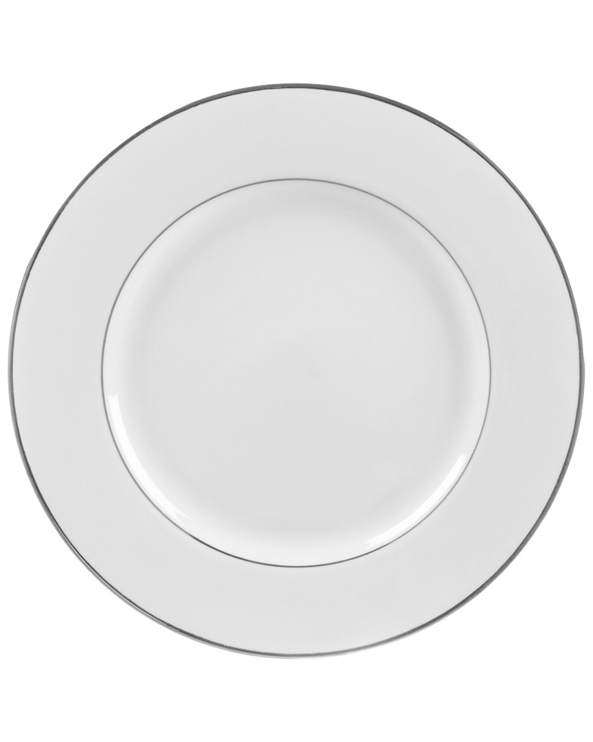 Set of 6 Silver Double Line Luncheon Plates