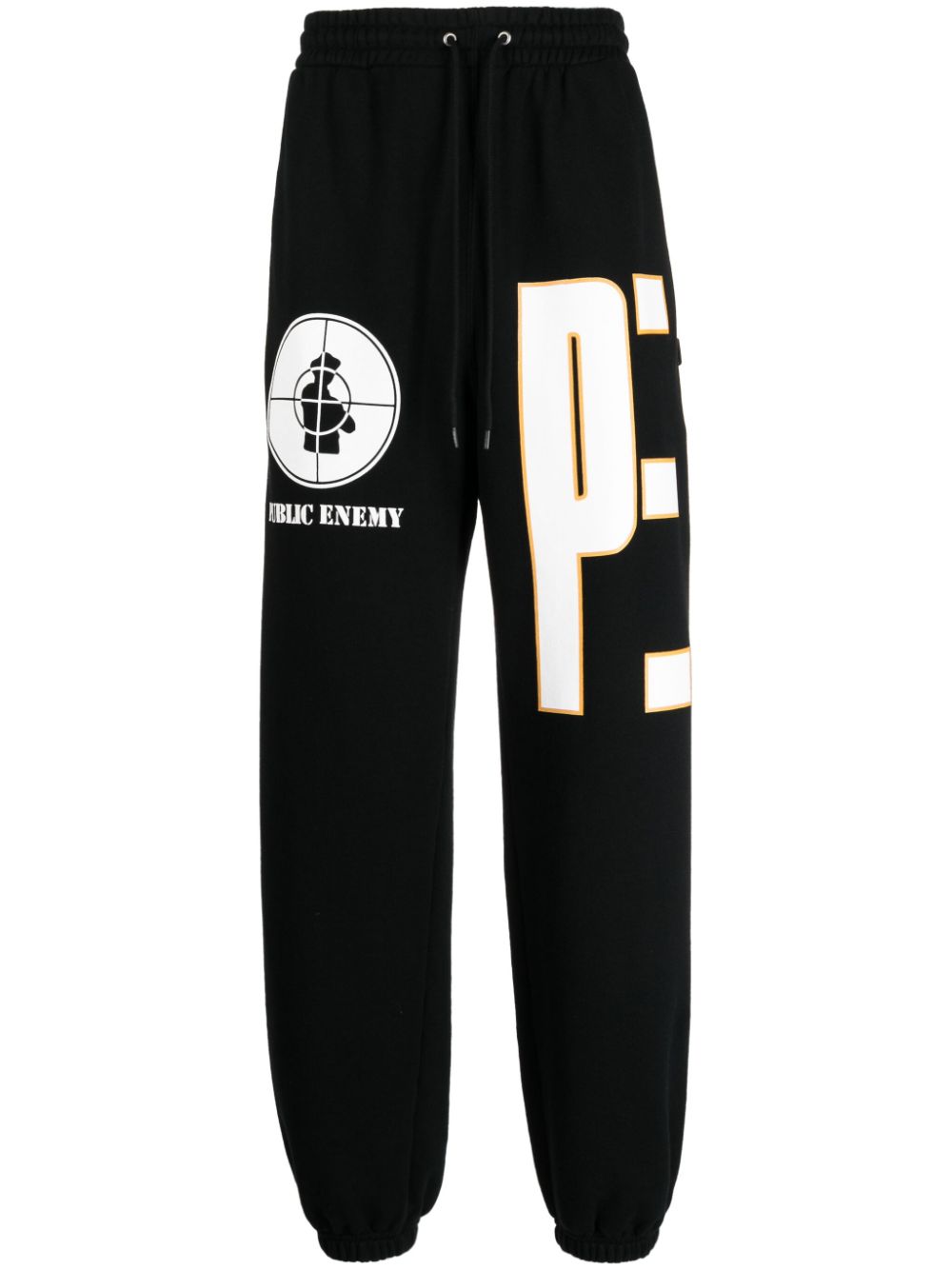 X Public Enemy logo-print track pants - Black