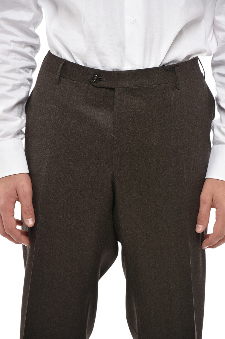 Grey Flat Front Trousers