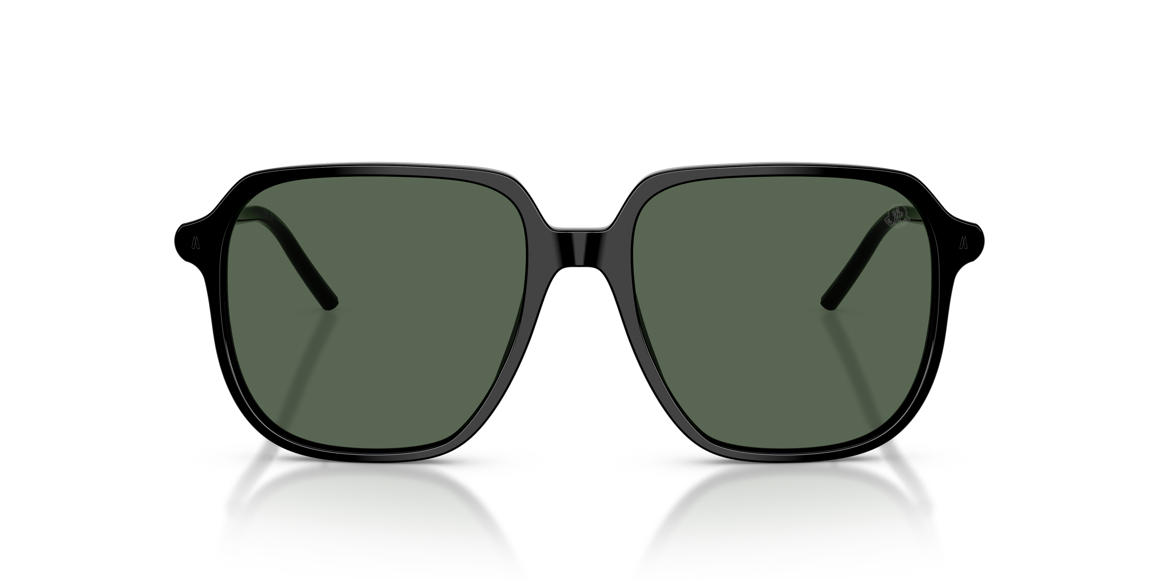 Moncler Uniseks Moncler ME6010 CYLIN 300171 Zonnebrillen Acetaat Zwart Groente Piloot Normaa
