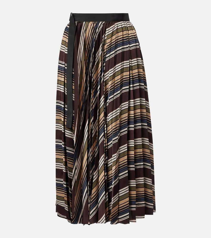 Striped midi skirt