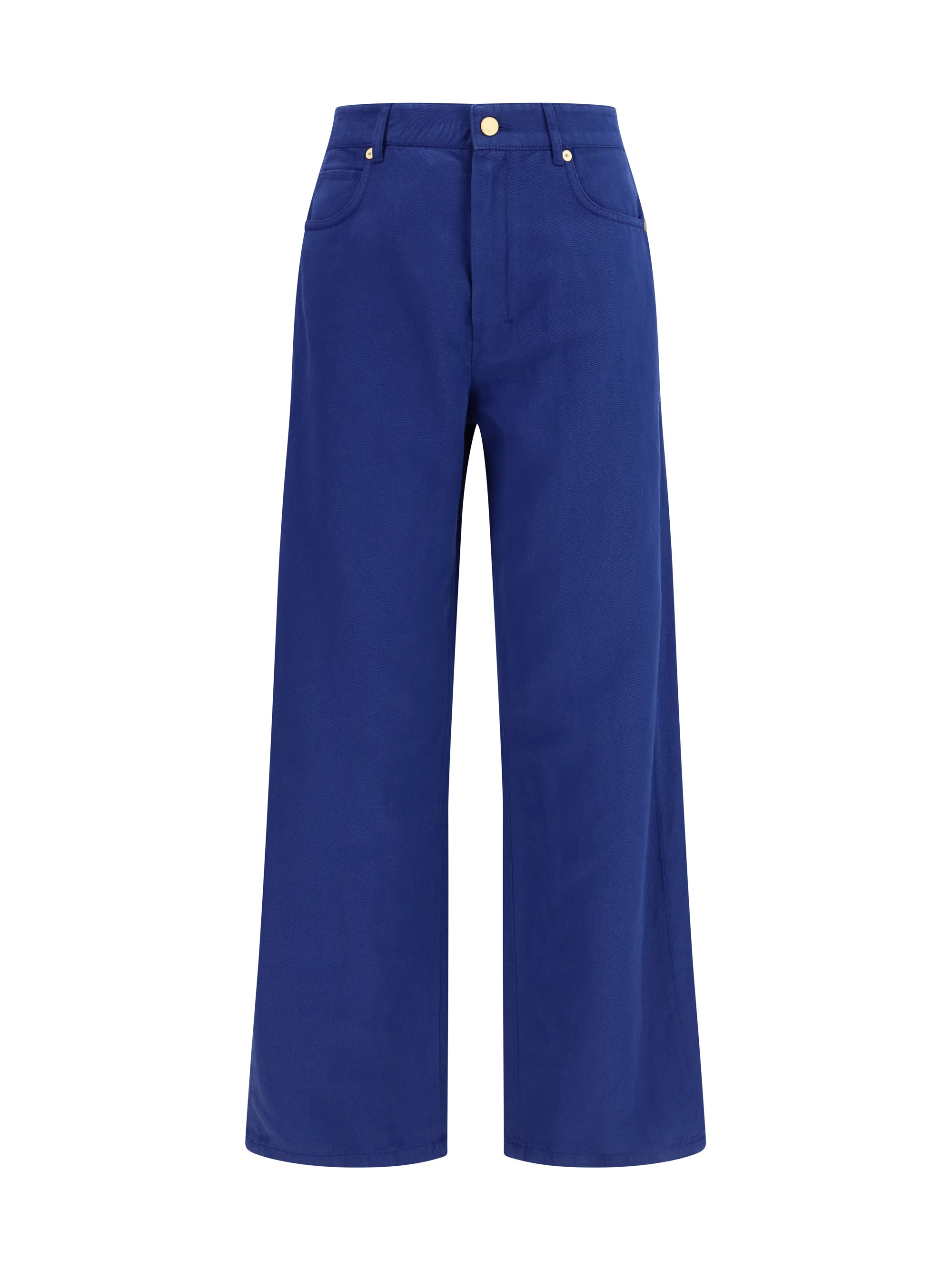 Cotton-Linen Trousers — Blue