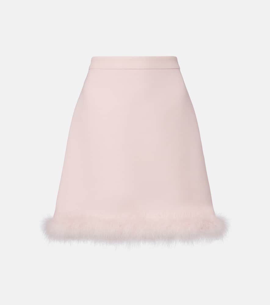 Crepe Couture feather-trimmed miniskirt