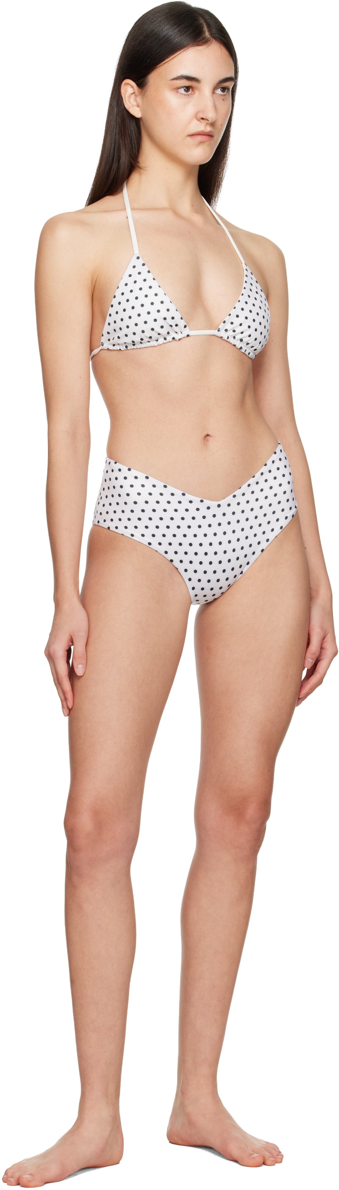 White & Black Raw Bikini Bottom