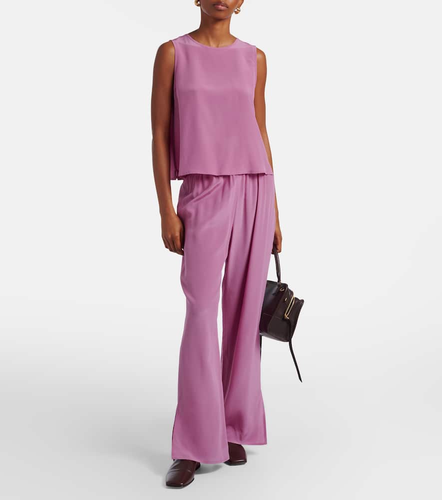 Loreto silk crêpe wide-leg pants