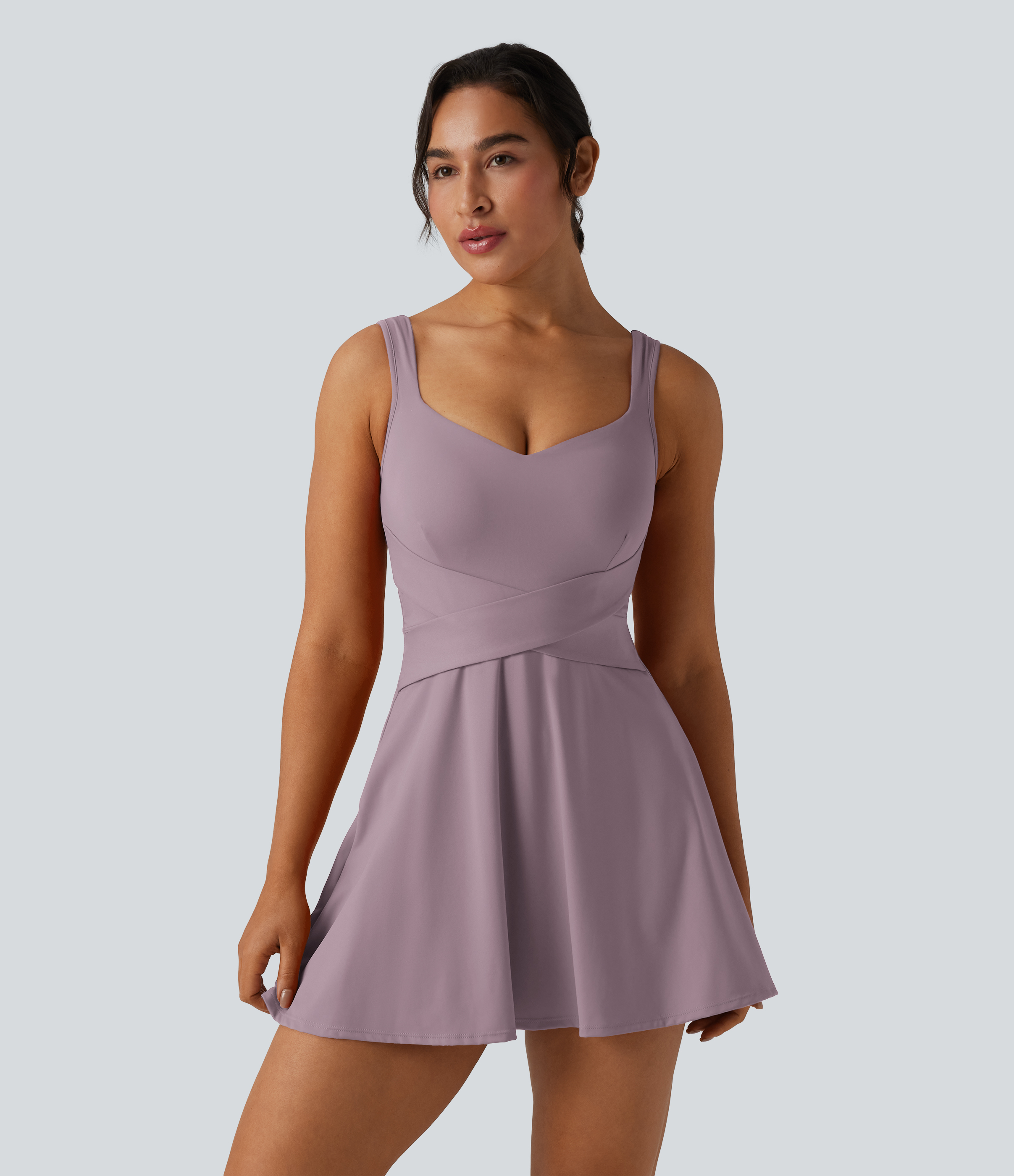 Halara SoftlyZero™ Airy 2-in-1 InstantCool Mini Tennis Active Dress with Pocket-Easy Peezy Edition - Elderberry