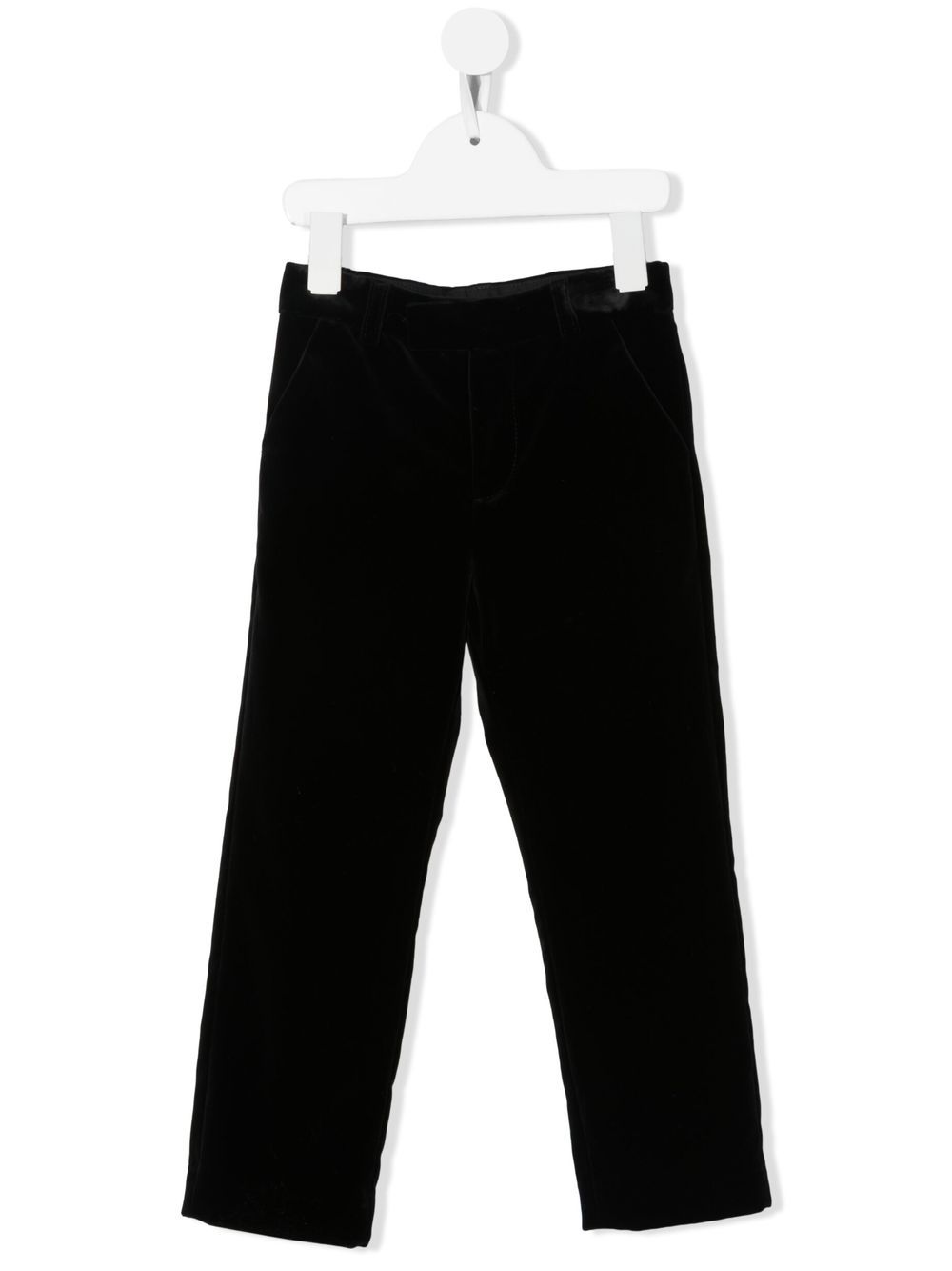 Straight-leg velvet trousers - Black