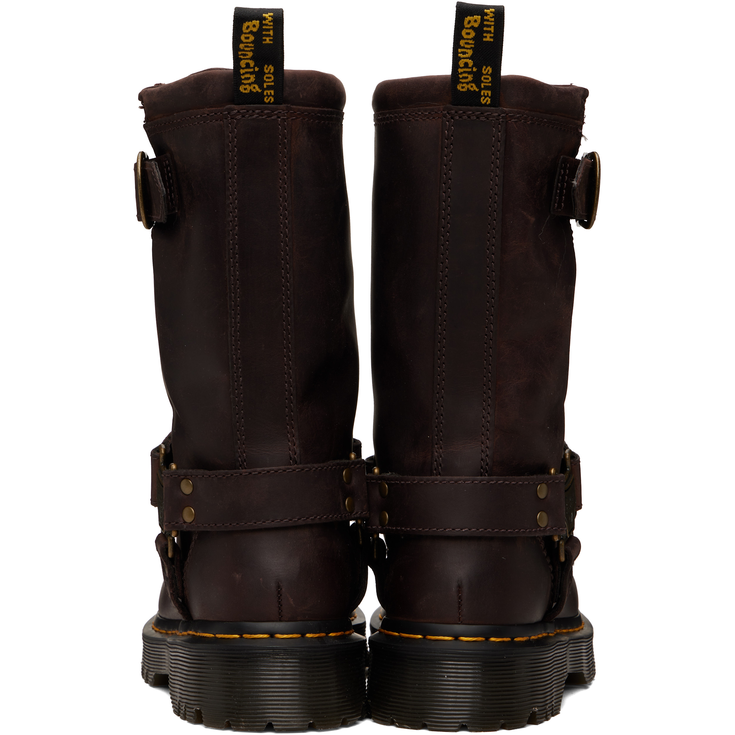 Brown Anistone Hi Leather Biker Boots