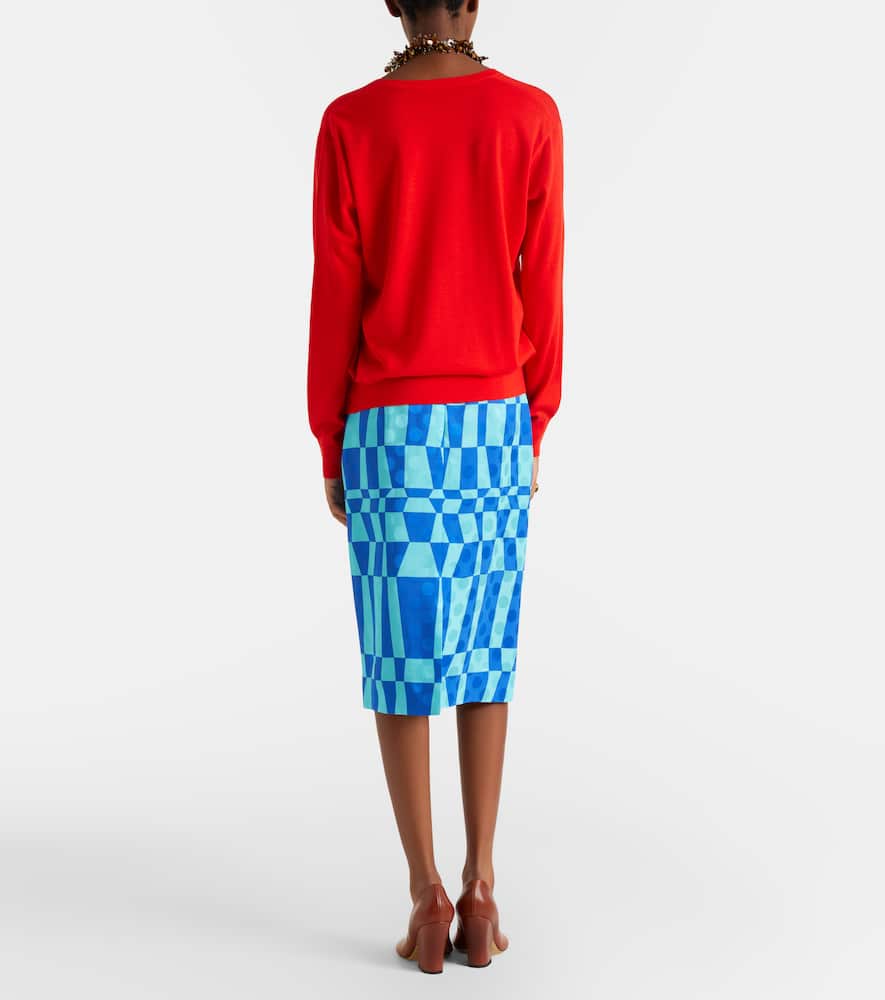 Printed pencil skirt