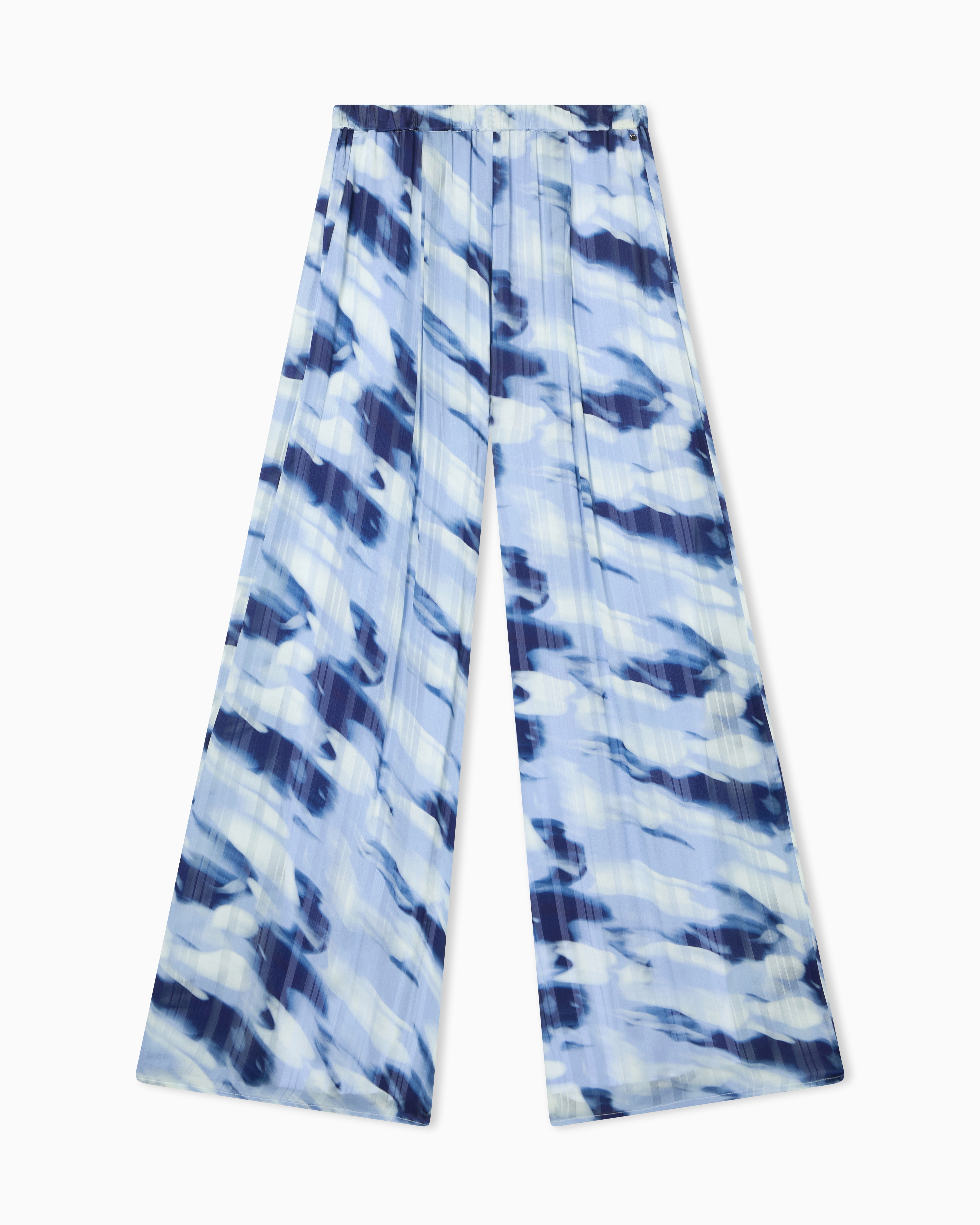 Printed Striped Georgette Palazzo Pants