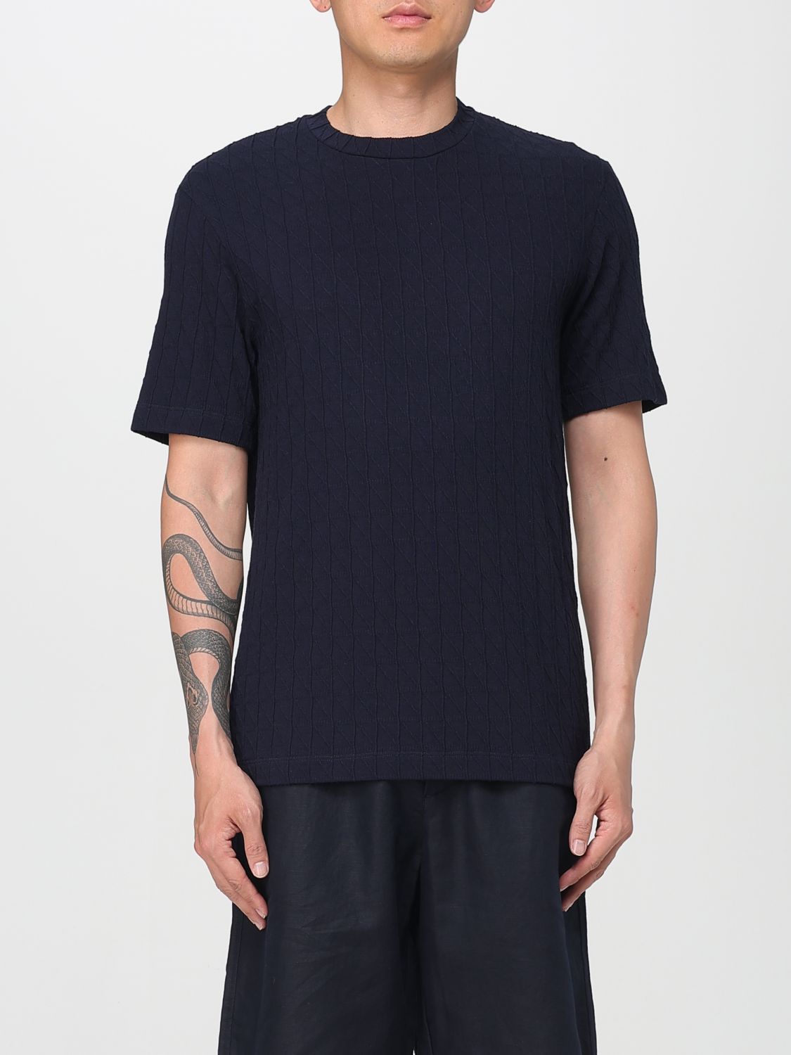 Ribbed short-sleeve t-shirt - Blue