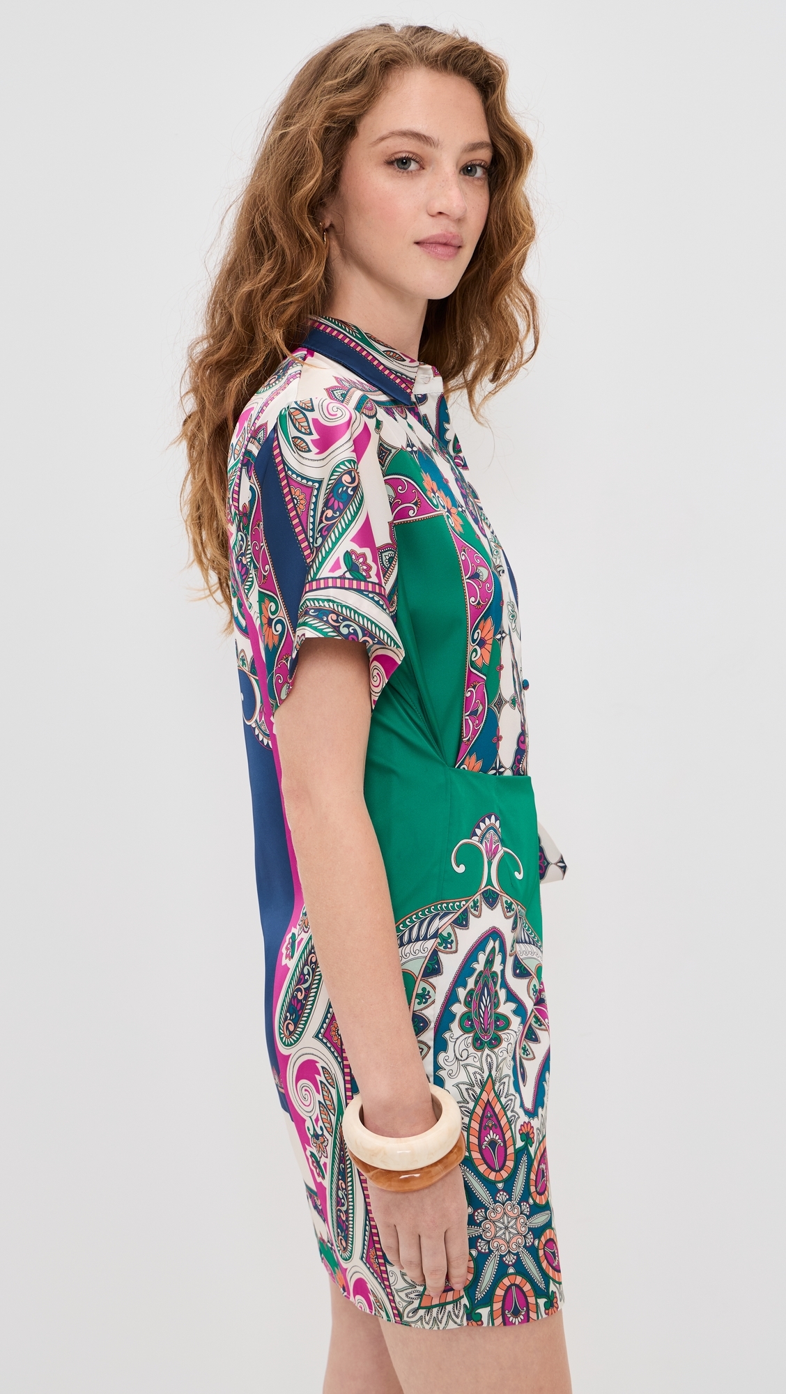 Kezia Dress Multicolored Patchwork Scarf