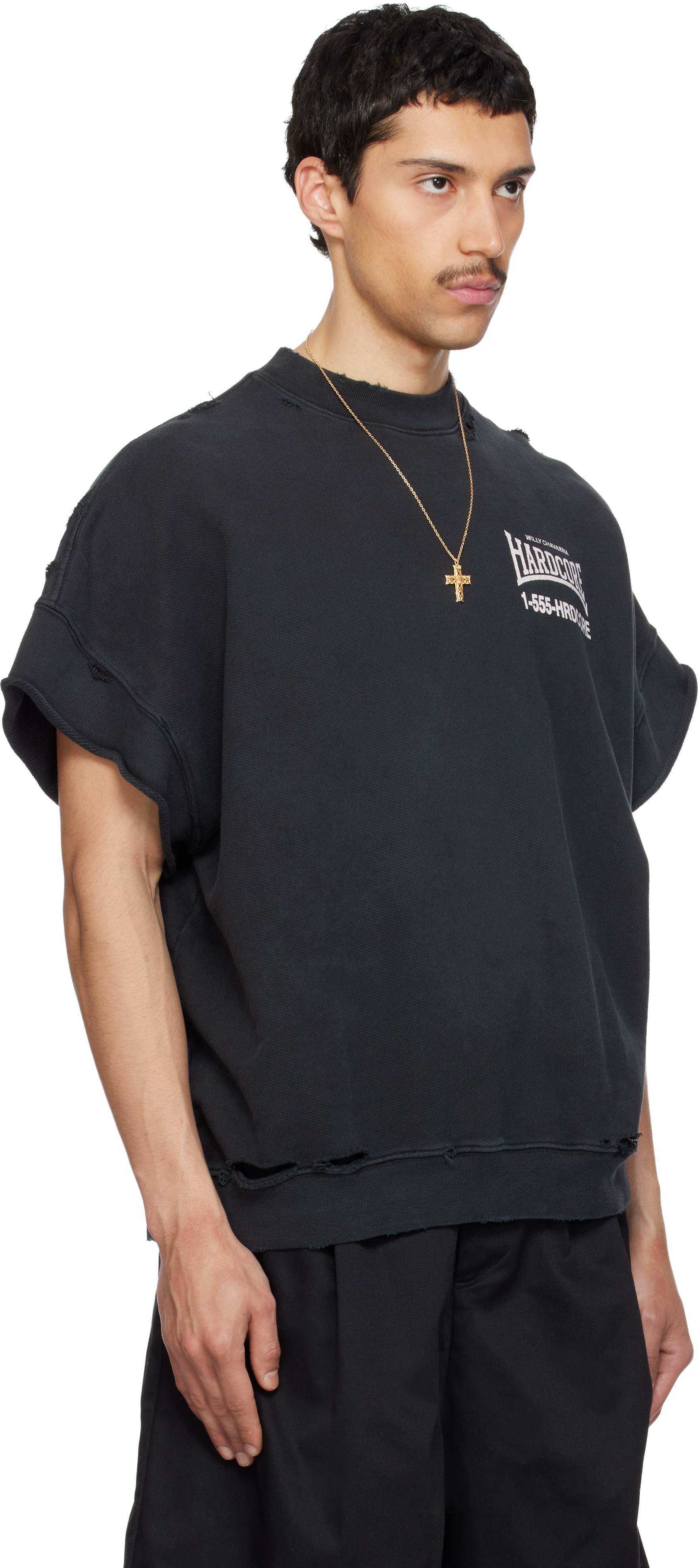 Black 'Hardcore' Muscle T-shirt