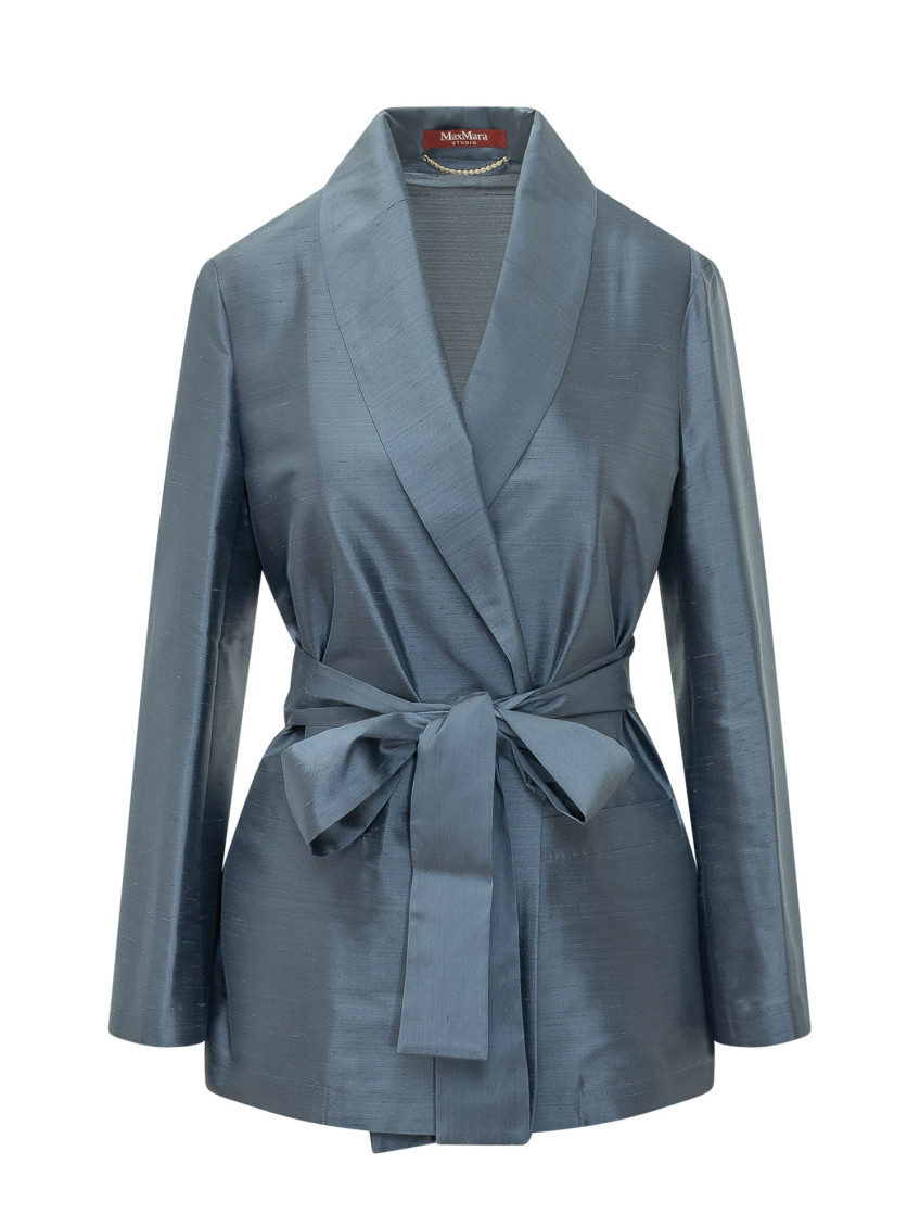 Blue Waist Tie Shirt